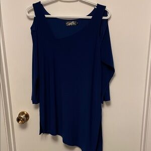 Sympli Royal Blue Asymmetrical Tunic Top Size 10